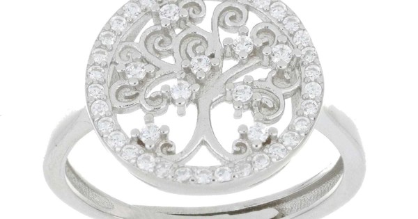 Argento Sterling Albero Della Vita Anello Con Bianco Pietre - Foto 6